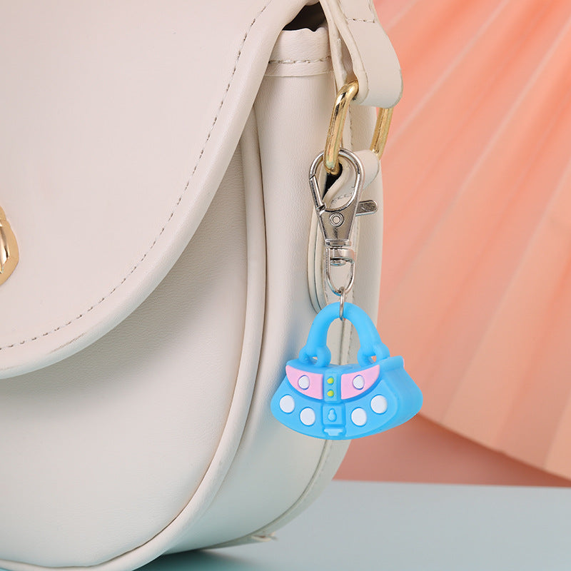 Wholesale Cartoon Soft Rubber Mini Handbag Keychain